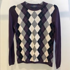 ⭐️ Brooks Brothers Purple Argyle Wool Sweater